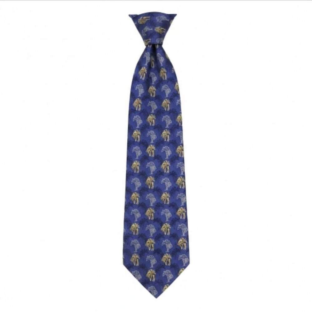 Tango Men's Blue Silk Woven Designer Tie Tropical Toucan Palm Novelty #5